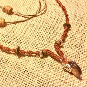 Men/Women Macrame Upcycled Necklace Boho Handmade